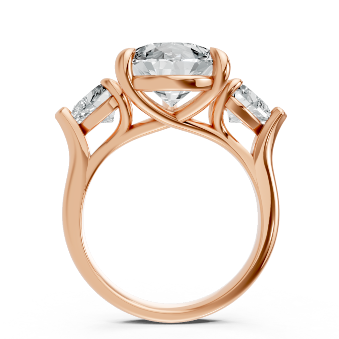 Pear Shape 14K White Gold 3-stone Bridal Rings