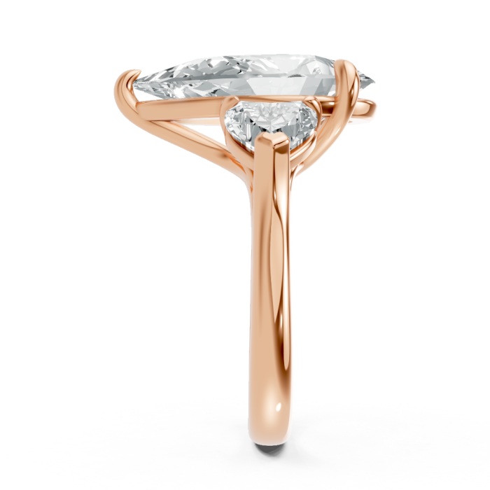 Pear Shape 14K White Gold 3-stone Bridal Rings