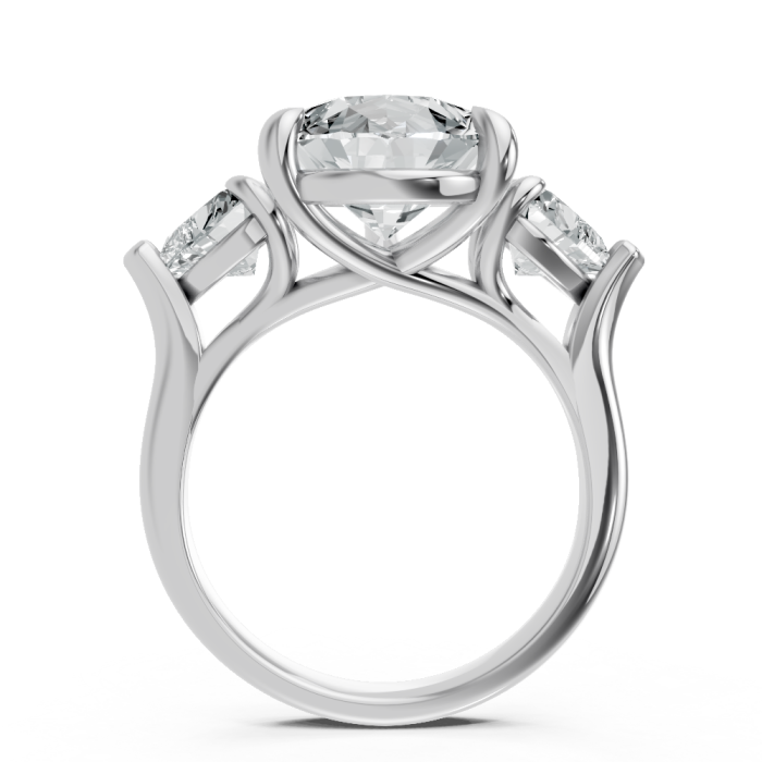 Pear Shape 14K White Gold 3-stone Bridal Rings