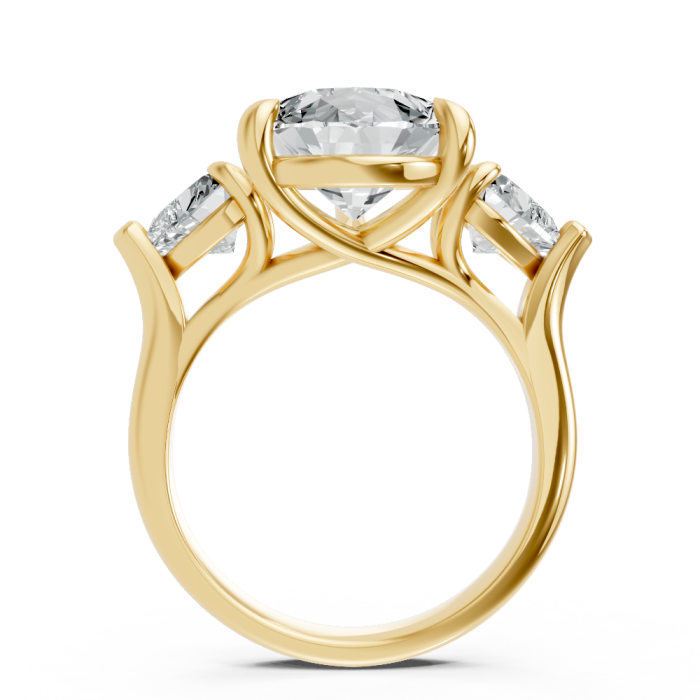 Pear Shape 14K White Gold 3-stone Bridal Rings