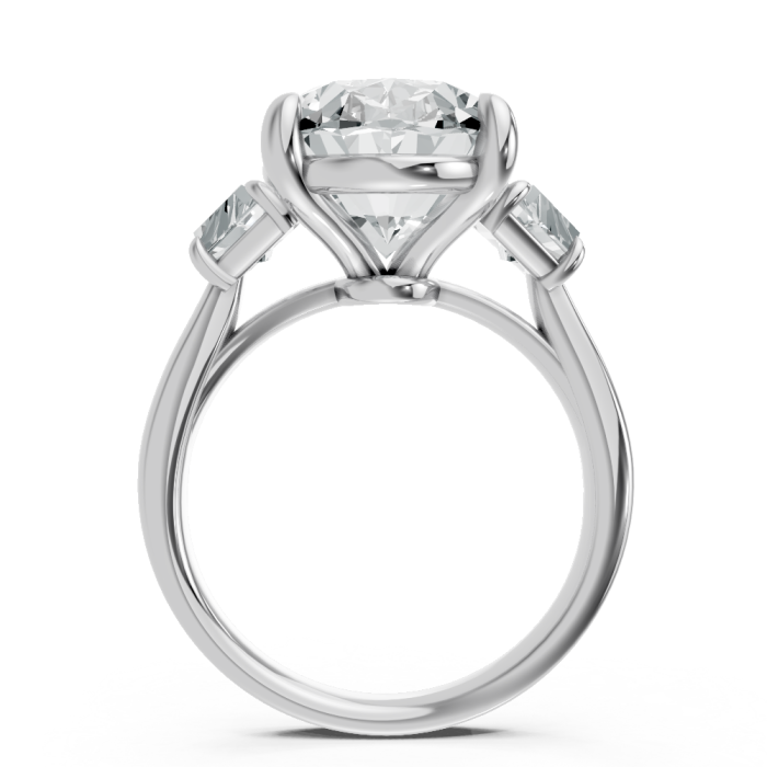 Oval 14K White Gold 3-stone Bridal Ring