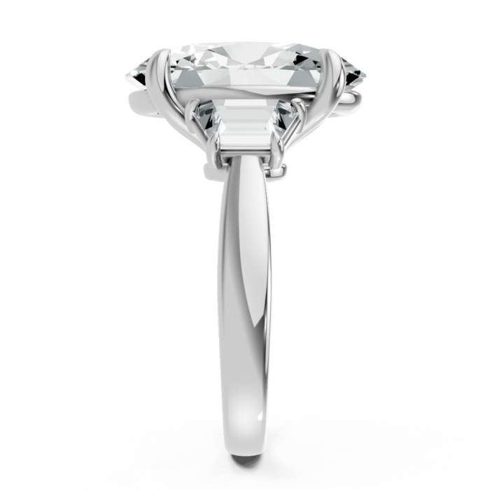 Oval 14K White Gold 3-stone Bridal Ring