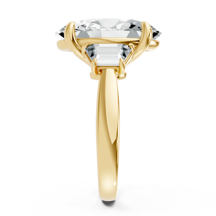 Oval 14K White Gold 3-stone Bridal Ring