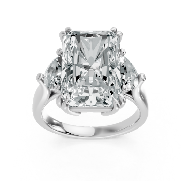 Radiant 14K White Gold Fashion Bridal Ring