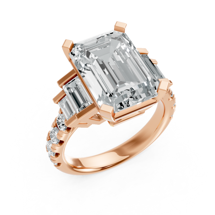 Emerald 14K White Gold Fashion Bridal Ring