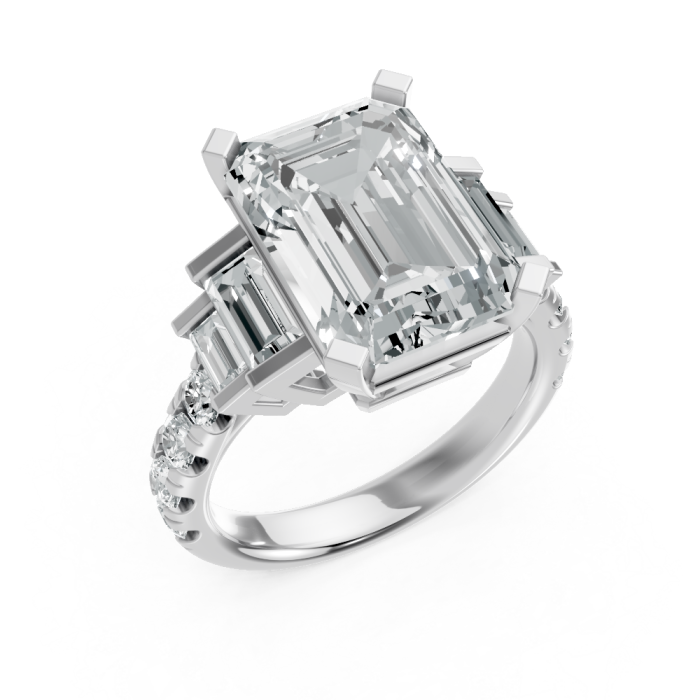 Emerald 14K White Gold Fashion Bridal Ring