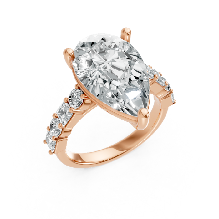 Pear Shape 14K White Gold Fashion Bridal Ring