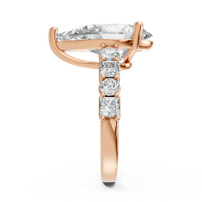 Pear Shape 14K White Gold Fashion Bridal Ring