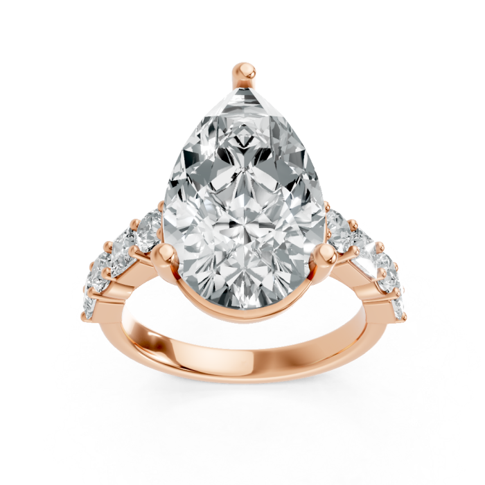 Pear Shape 14K White Gold Fashion Bridal Ring