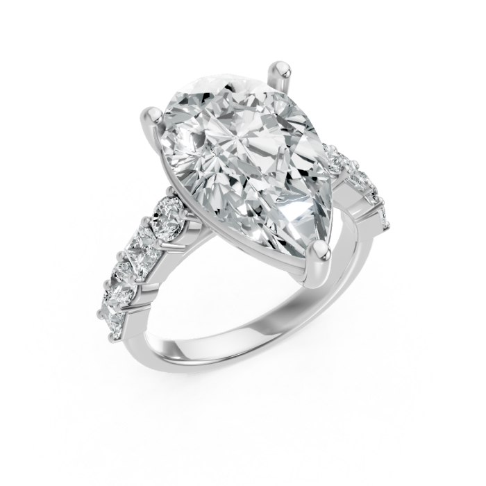 Pear Shape 14K White Gold Fashion Bridal Ring