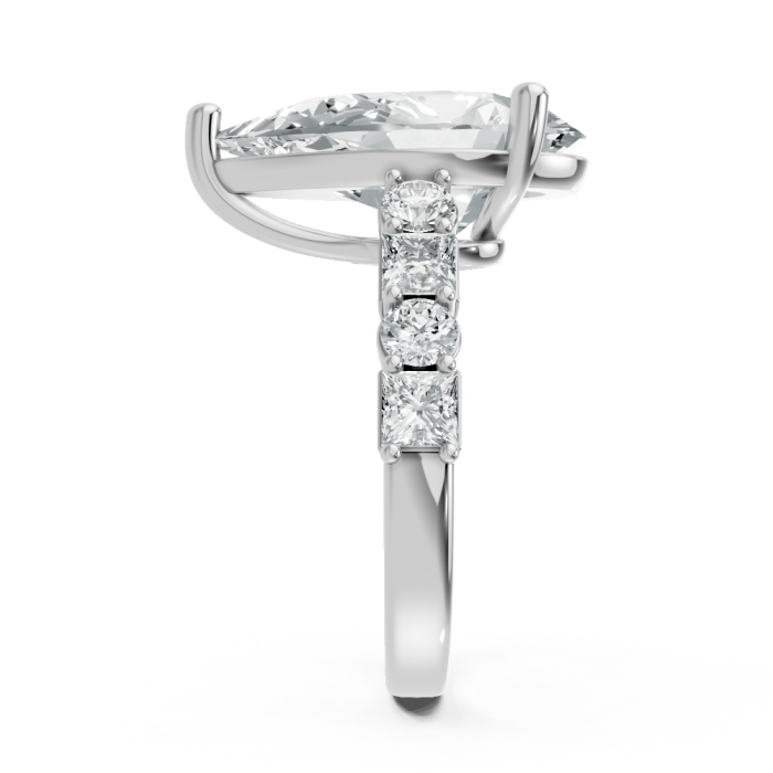 Pear Shape 14K White Gold Fashion Bridal Ring