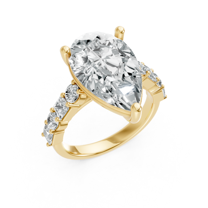 Pear Shape 14K White Gold Fashion Bridal Ring