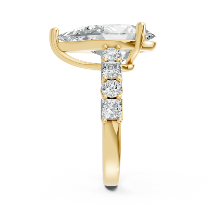 Pear Shape 14K White Gold Fashion Bridal Ring