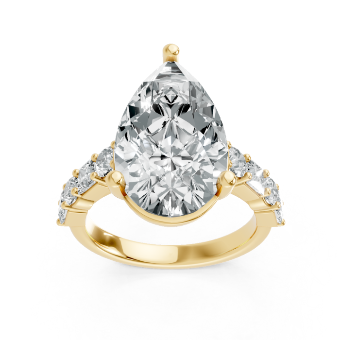 Pear Shape 14K White Gold Fashion Bridal Ring