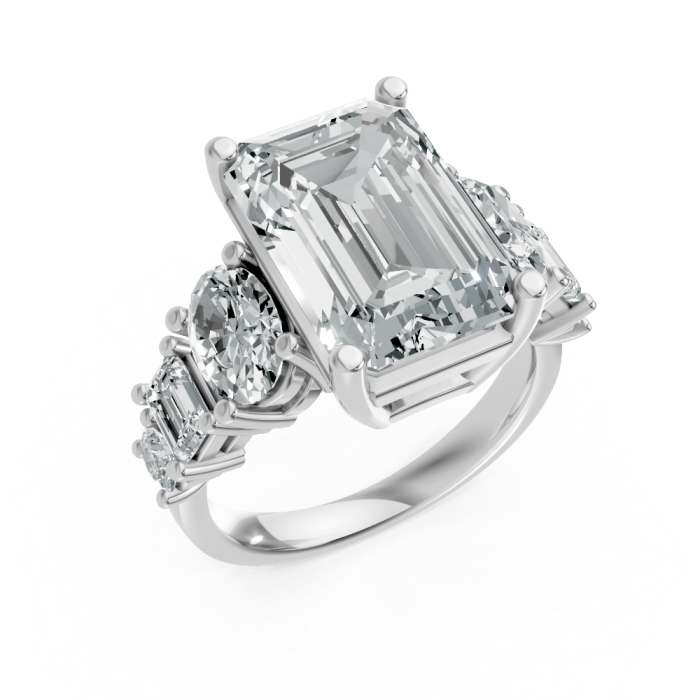 Emerald 14K White Gold Fashion Bridal Ring