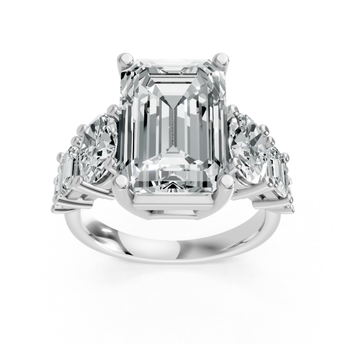 Emerald 14K White Gold Fashion Bridal Ring