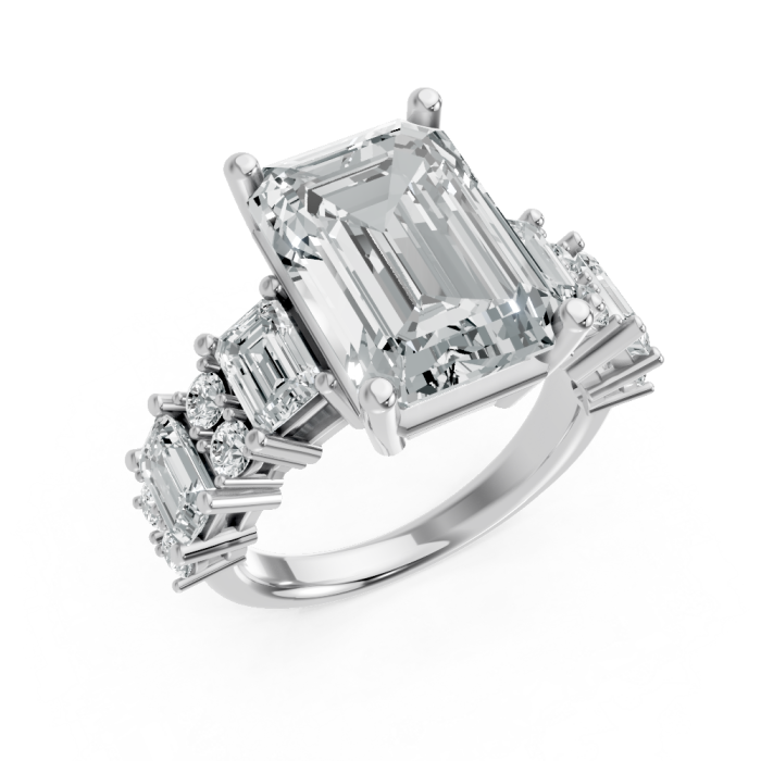 Emerald 14K White Gold Fashion Bridal Ring