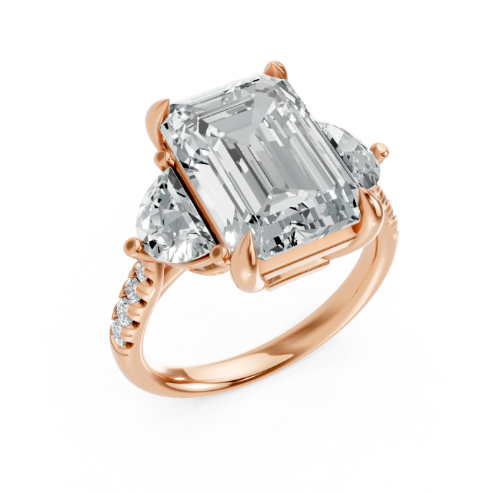 Emerald 14K Rose Gold Fashion Bridal Ring