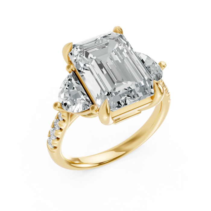 Emerald 14K Yellow Gold Fashion Bridal Ring