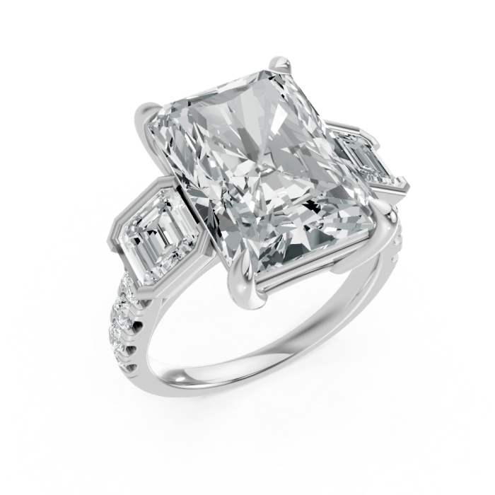 Emerald 14K White Gold Fashion Bridal Ring