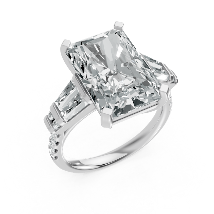 Radiant 14K White Gold Fashion Bridal Ring