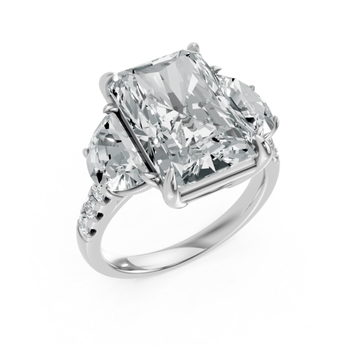 Radiant 14K White Gold Fashion Bridal Ring