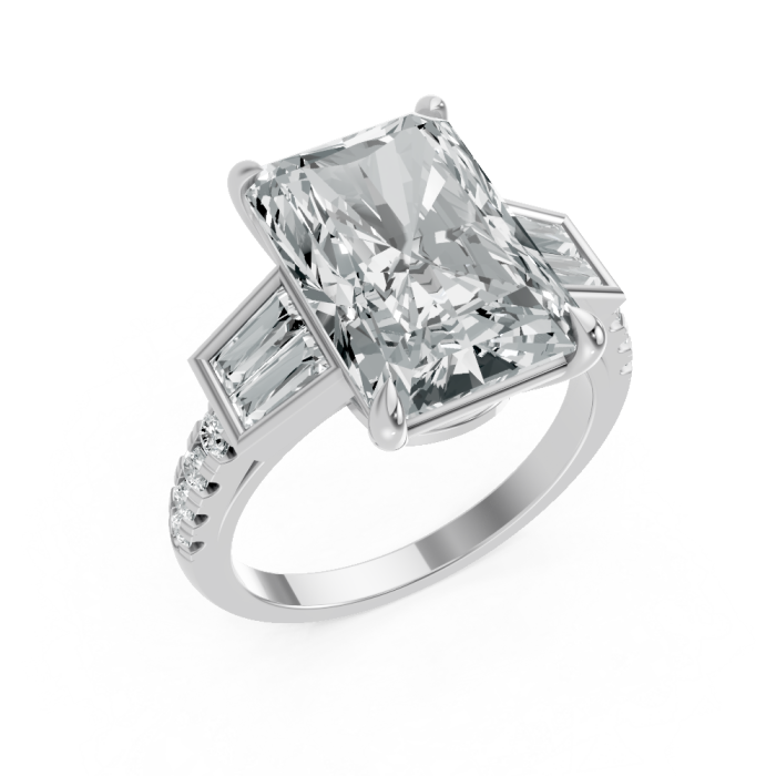 Radiant 14K White Gold Fashion Bridal Ring