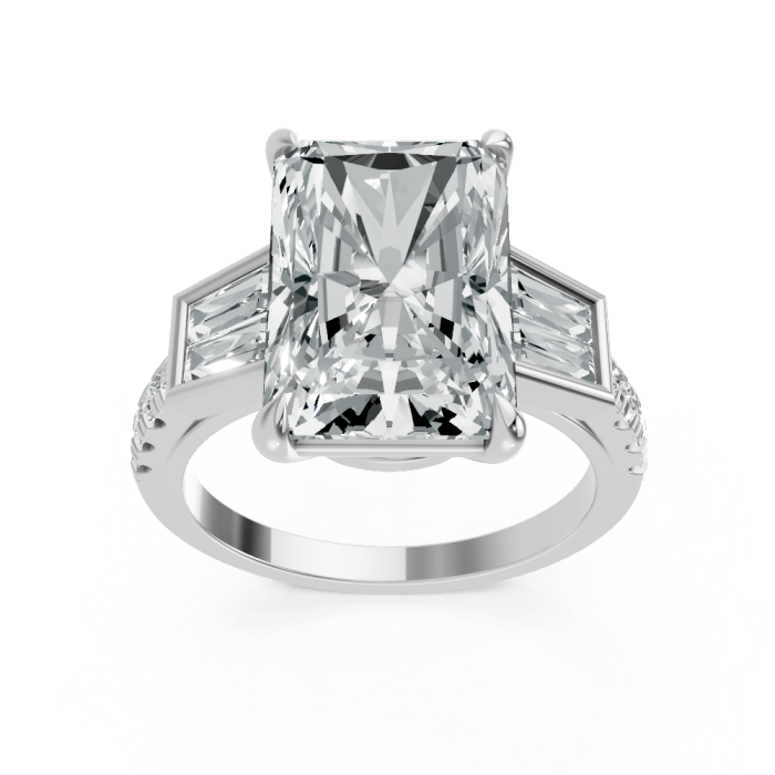 Radiant 14K White Gold Fashion Bridal Ring