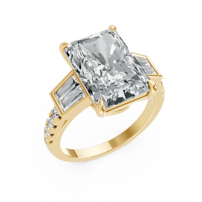 Radiant 14K White Gold Fashion Bridal Ring