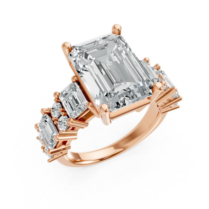 Emerald 14K White Gold Fashion Bridal Ring