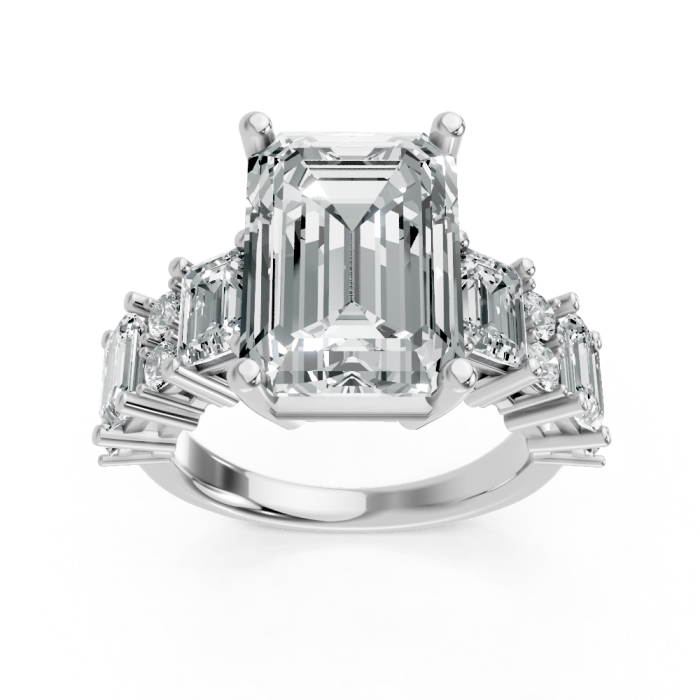 Emerald 14K White Gold Fashion Bridal Ring