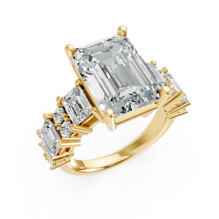 Emerald 14K White Gold Fashion Bridal Ring