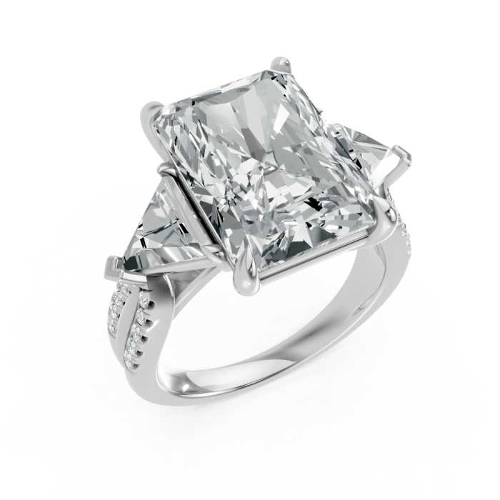 Radiant 14K White Gold Fashion Bridal Ring