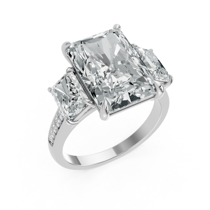 Radiant 14K White Gold Fashion Bridal Ring