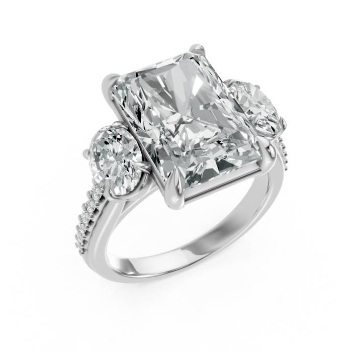 Radiant 14K White Gold Fashion Bridal Ring