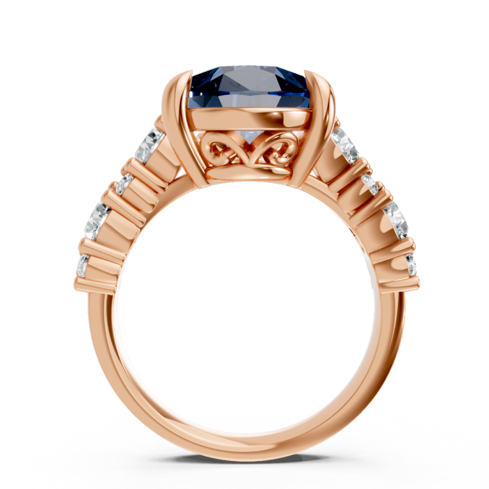 Pear Shape 14K White Gold Gems Statement Ring