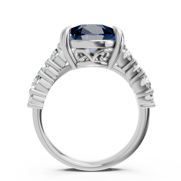 Pear Shape 14K White Gold Gems Statement Ring