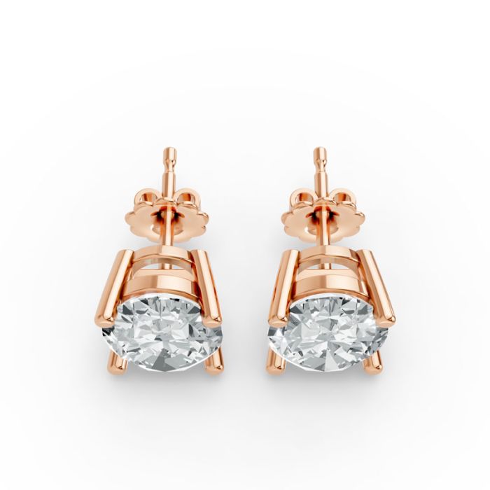 4 Prong Solitaire Earrings