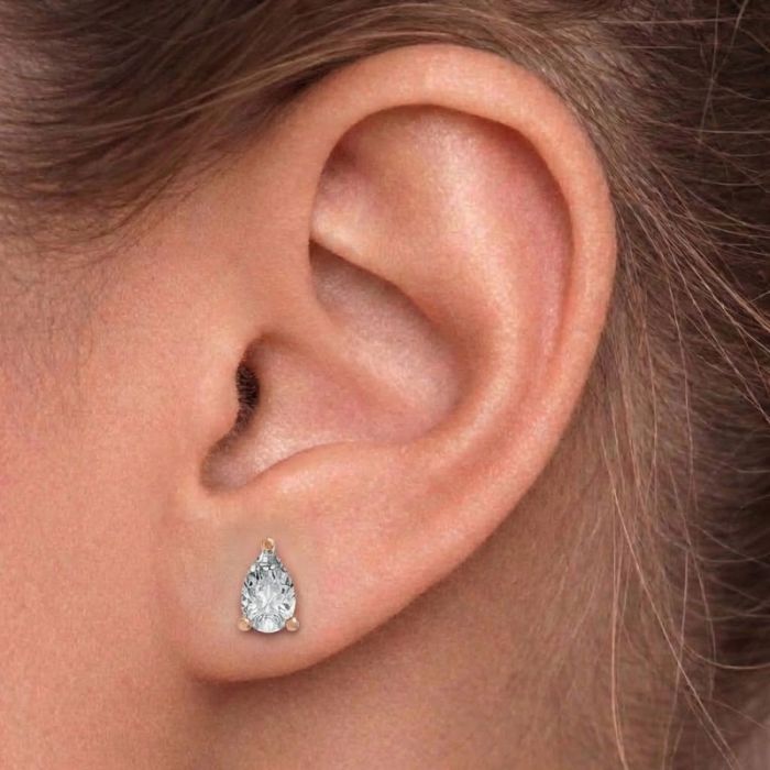 3 Prong Solitaire Earrings