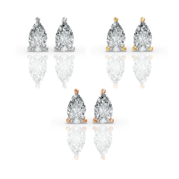 3 Prong Solitaire Earrings