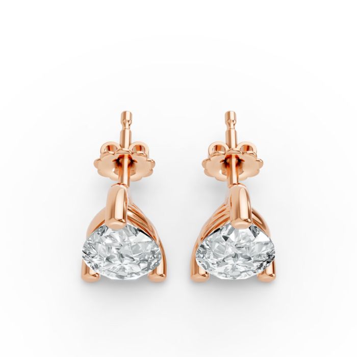 3 Prong Solitaire Earrings