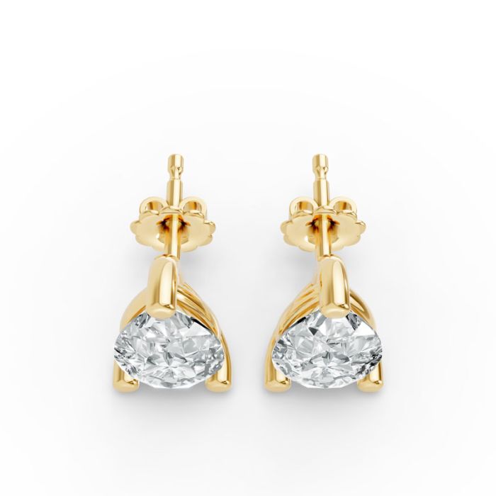 3 Prong Solitaire Earrings