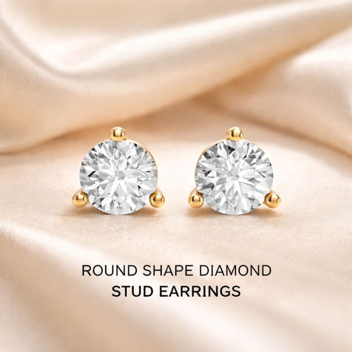 3 Prong Solitaire Earrings