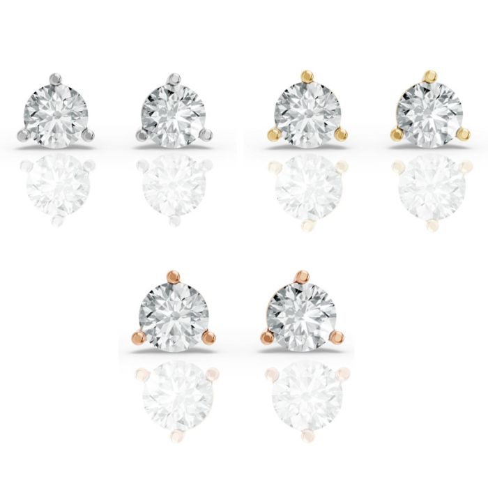3 Prong Solitaire Earrings