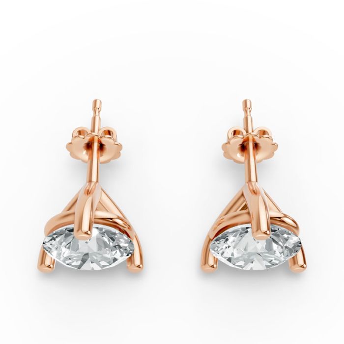 3 Prong Solitaire Earrings