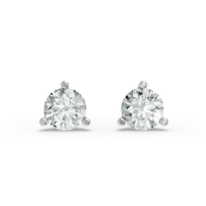 3 Prong Solitaire Earrings