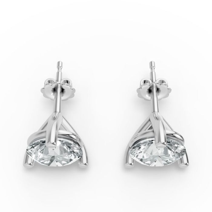 3 Prong Solitaire Earrings