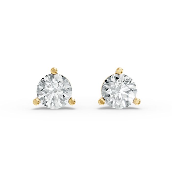 3 Prong Solitaire Earrings