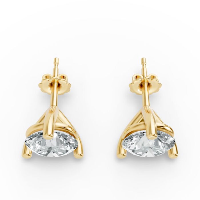 3 Prong Solitaire Earrings