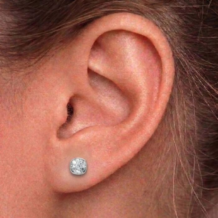 Bezel Set Solitaire Earrings